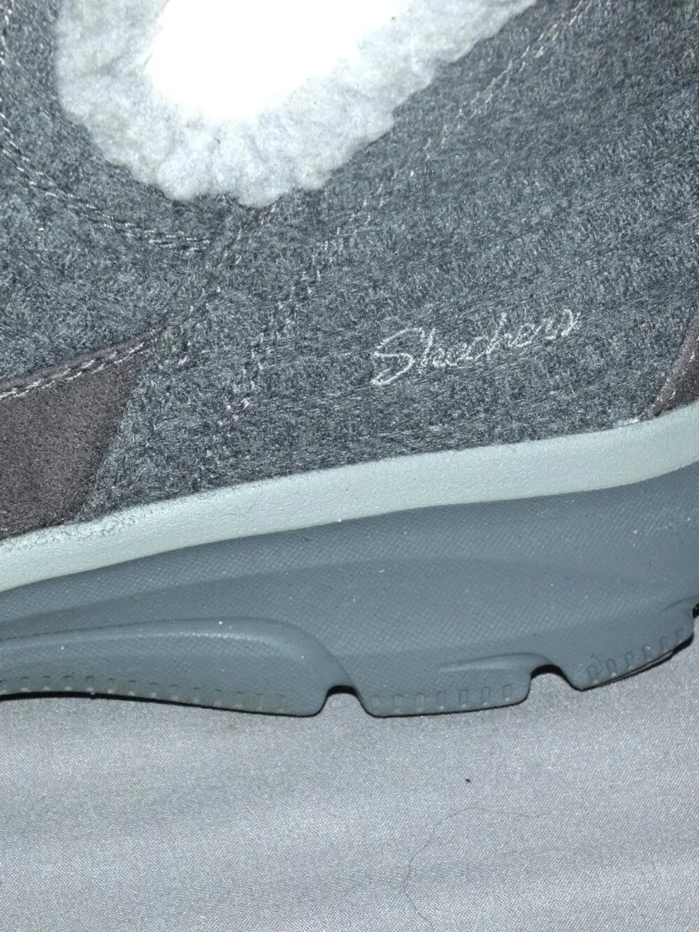 Skechers Charcoal Easy Going Winter Kiss Slip On Shoes Women 11 Relaxed Fit